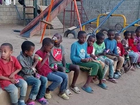 Children at Shine school playground in Arusha, Tanzania